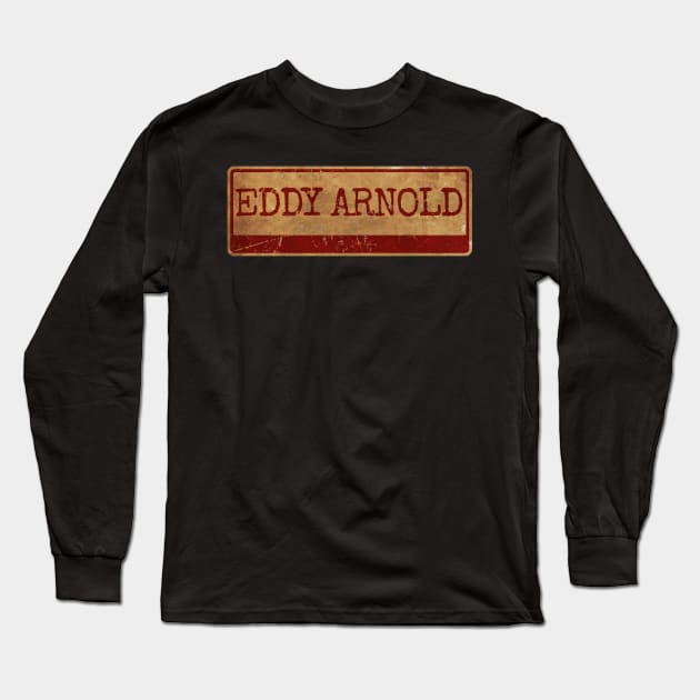 Aliska text red retro Eddy Arnold Long Sleeve T-Shirt by Aliska